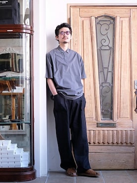 「ARKnets」｜「アイテム（パンツ）」を使った、ARKnets STAFFさん（メンズ・175cm）の春コーディネート