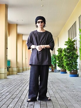 「ARKnets」｜「アイテム（パンツ）」を使った、ARKnets STAFFさん（メンズ・168cm）の春コーディネート