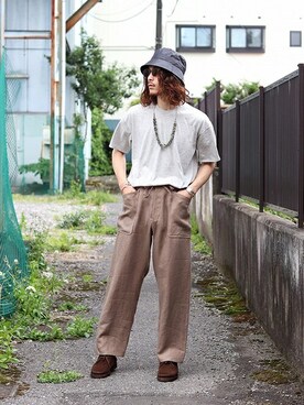 「ARKnets」｜「アイテム（パンツ）」を使った、ARKnets STAFFさん（メンズ・173cm）の春コーディネート