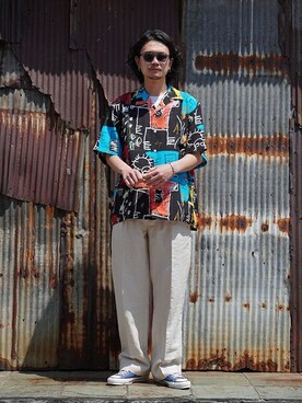 「ARKnets」｜「アイテム（パンツ）」を使った、ARKnets STAFFさん（メンズ・178cm）の春コーディネート
