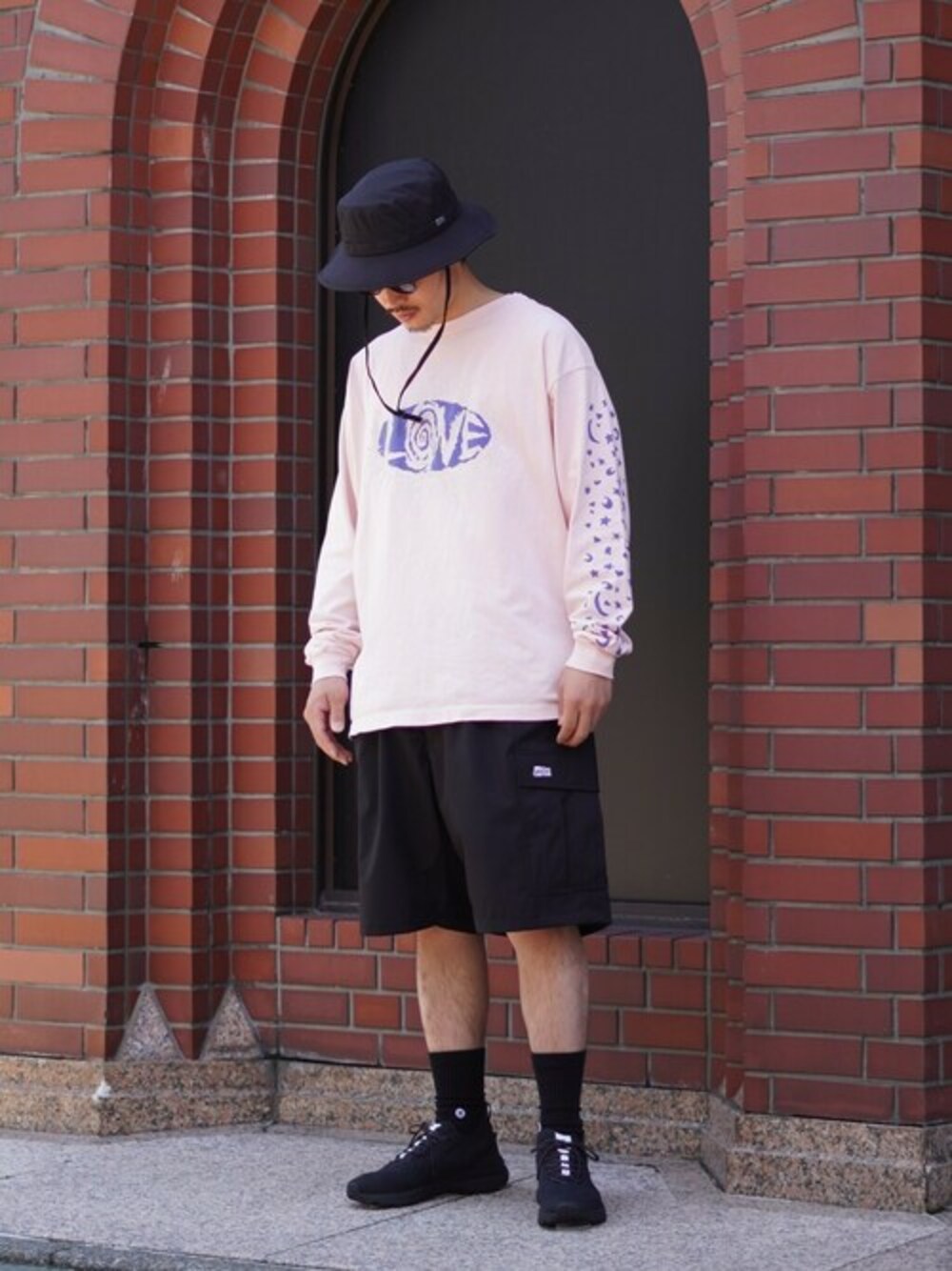 「別注、夏コーデ、アブガルシア、アークネッツ、ARKnets、ABU GARCIA、ONLY ARK」｜「ABU GARCIAのAbu Garcia / アブガルシア：【ONLY ARK】別注 3LAYER SAFARI HAT：ONLYARK-0-7003[NOA]（ハット、ブラック系）」を使った、ARKnets STAFFさん（メンズ・173cm）の春コーディネートの1枚目の写真