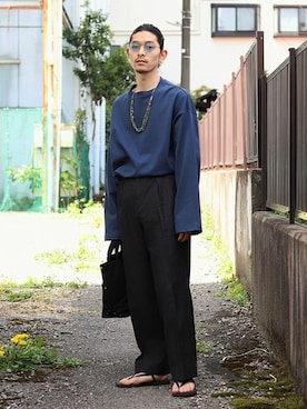 「ARKnets」｜「アイテム（パンツ）」を使った、ARKnets STAFFさん（メンズ・173cm）の夏コーディネート