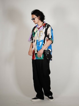「BALLAST ARK（バラストアーク）のアイテム（スラックス）」を使った、ARKnets STAFFさん（メンズ・178cm）の夏コーディネート