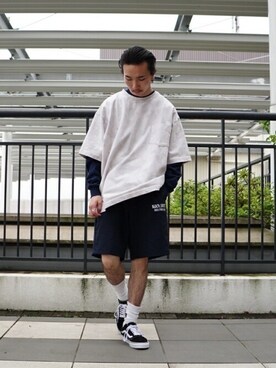 「WP（ダブリューピー）のアイテム（パンツ）」を使った、ARKnets STAFFさん（メンズ・171cm）の夏コーディネート