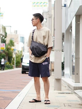 「WP（ダブリューピー）のアイテム（パンツ）」を使った、ARKnets STAFFさん（メンズ・178cm）の夏コーディネート