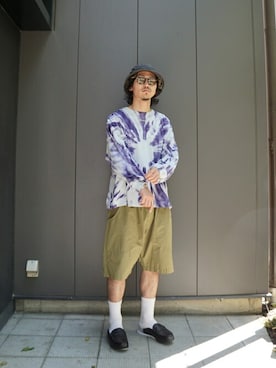 「GOLD（ゴールド）のアイテム（その他パンツ）」を使った、ARKnets STAFFさん（メンズ・175cm）の夏コーディネート