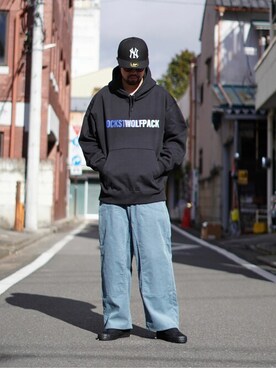「WP（ダブリューピー）のアイテム（パーカー）」を使った、ARKnets STAFFさん（メンズ・180cm）の夏コーディネート