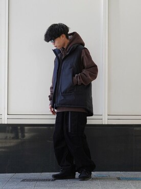「WP（ダブリューピー）のアイテム（パーカー）」を使った、ARKnets STAFFさん（メンズ・165cm）の夏コーディネート