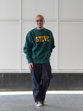 「WP（ダブリューピー）のアイテム（スウェット）」を使った、ARKnets STAFFさん（メンズ・178cm）の夏コーディネート