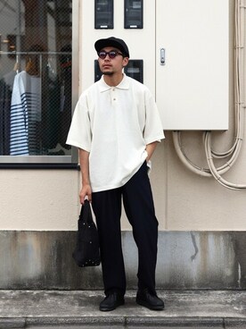 「marka（マーカ）のアイテム（スラックス）」を使った、ARKnets STAFFさん（メンズ・173cm）の夏コーディネート
