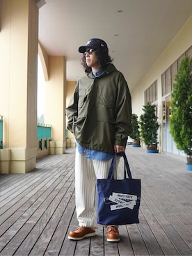 「トートバック」｜「アイテム（ジャケット/アウター）」を使った、ARKnets STAFFさん（メンズ・168cm）の夏コーディネート