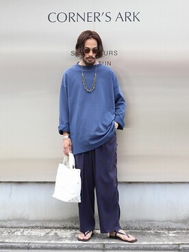 「ポートバイアーク」｜「アイテム（アクセサリー）」を使った、ARKnets STAFFさん（メンズ・175cm）の夏コーディネート