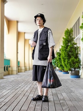 「エコバッグ」｜ARKnets STAFFさん（メンズ・170cm）の夏コーディネート