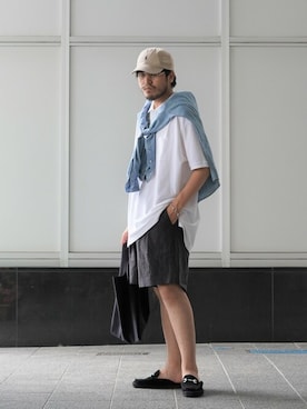 「ARKnets」｜「アイテム（パンツ）」を使った、ARKnets STAFFさん（メンズ・174cm）の夏コーディネート