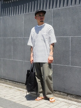 「ARKnets」｜「アイテム（パンツ）」を使った、ARKnets STAFFさん（メンズ・178cm）の夏コーディネート