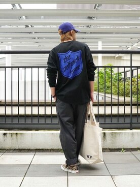 「WP（ダブリューピー）のアイテム（トップス）」を使った、ARKnets STAFFさん（メンズ・172cm）の夏コーディネート