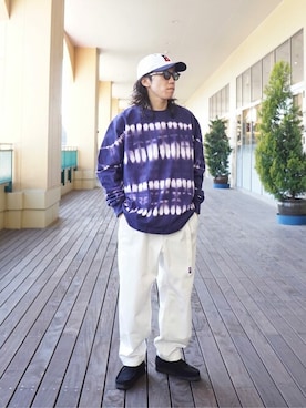 「WP（ダブリューピー）のアイテム（トップス）」を使った、ARKnets STAFFさん（メンズ・168cm）の夏コーディネート