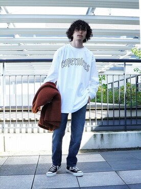 「WP（ダブリューピー）のアイテム（トップス）」を使った、ARKnets STAFFさん（メンズ・171cm）の夏コーディネート