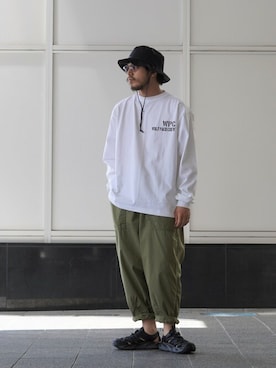 「WP（ダブリューピー）のアイテム（トップス）」を使った、ARKnets STAFFさん（メンズ・174cm）の夏コーディネート