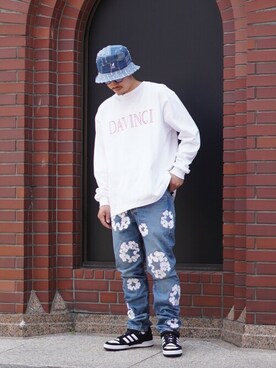 「WP（ダブリューピー）のアイテム（トップス）」を使った、ARKnets STAFFさん（メンズ・173cm）の夏コーディネート