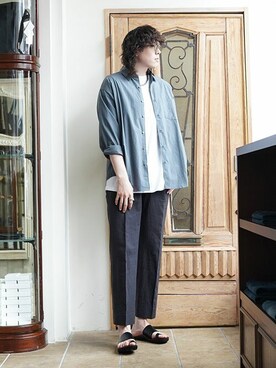 「ARKnets」｜「アイテム（パンツ）」を使った、ARKnets STAFFさん（メンズ・190cm）の夏コーディネート
