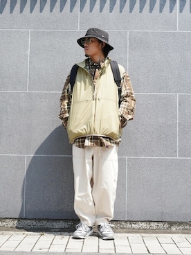 「ABU GARCIA（アブ・ガルシア）のアイテム（帽子）」を使った、ARKnets STAFFさん（メンズ・170cm）の夏コーディネート