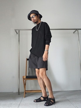 「ARKnets」｜「アイテム（パンツ）」を使った、ARKnets STAFFさん（メンズ・183cm）の夏コーディネート