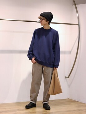 「ポートバイアーク」｜「アイテム（スウェット）」を使った、ARKnets STAFFさん（メンズ・181cm）の夏コーディネート