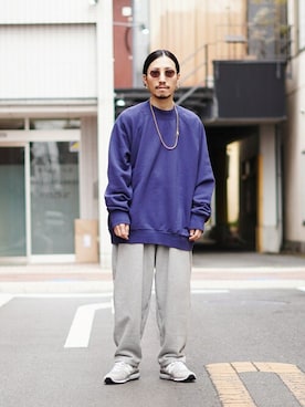 「ポートバイアーク」｜「アイテム（スウェット）」を使った、ARKnets STAFFさん（メンズ・165cm）の夏コーディネート