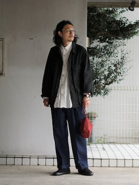 「orSlow（オアスロウ）のアイテム（ジャケット/アウター）」を使った、ARKnets STAFFさん（メンズ・178cm）の秋コーディネート