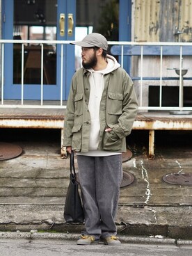 「orSlow（オアスロウ）のアイテム（ジャケット/アウター）」を使った、ARKnets STAFFさん（メンズ・172cm）の秋コーディネート