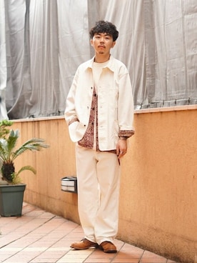 「orslow」｜「アイテム（デニムジャケット）」を使った、ARKnets STAFFさん（メンズ・178cm）の秋コーディネート