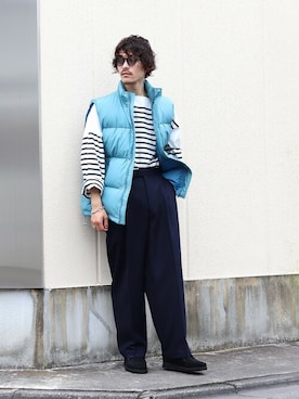 「marka（マーカ）のアイテム（スラックス）」を使った、ARKnets STAFFさん（メンズ・175cm）の秋コーディネート