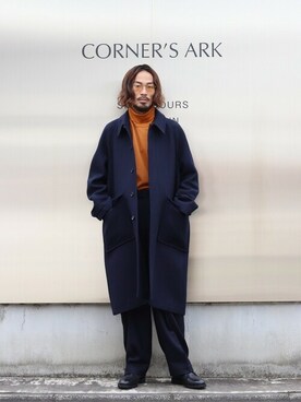「marka（マーカ）のアイテム（スラックス）」を使った、ARKnets STAFFさん（メンズ・175cm）の秋コーディネート