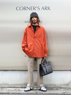 「BALLAST ARK（バラストアーク）のアイテム（スラックス）」を使った、ARKnets STAFFさん（メンズ・175cm）の冬コーディネート
