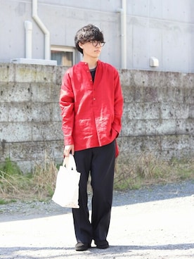「いまどきジャケット写真」｜「アイテム（スラックス）」を使った、ARKnets STAFFさん（メンズ・176cm）の春コーディネート