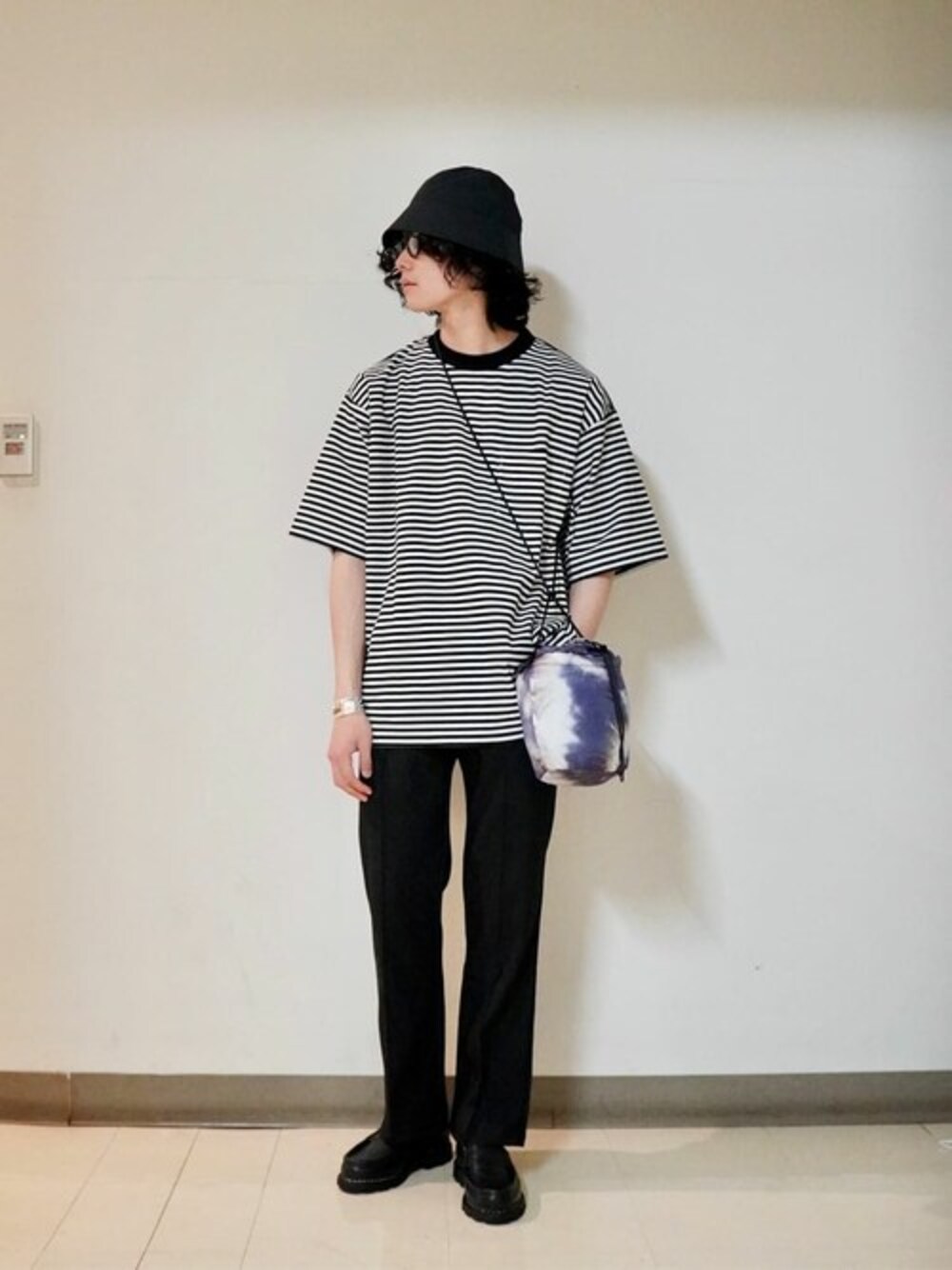 「Paraboot、COMESANDGOES、LAVER、PORT BY ARK、JULIUS TART OPTICAL、BALLAST ARK」｜「BALLAST ARKのBALLAST ARK / バラストアーク：BORDER S/S POCKET TEE：BA07-T004[AST]（Tシャツ/カットソー、ホワイト系）」を使った、ARKnets STAFFさん（メンズ・170cm）の春コーディネートの1枚目の写真