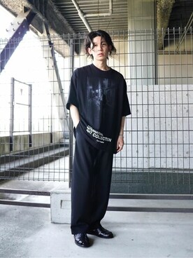 「ポートバイアーク」｜「アイテム（スラックス）」を使った、ARKnets STAFFさん（メンズ・168cm）の夏コーディネート