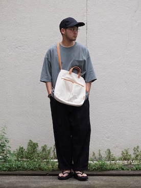 「BALLAST ARK（バラストアーク）のアイテム（バッグ）」を使った、ARKnets STAFFさん（メンズ・172cm）の夏コーディネート