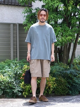 「BALLAST ARK（バラストアーク）のアイテム（バッグ）」を使った、ARKnets STAFFさん（メンズ・178cm）の夏コーディネート