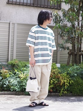 「BALLAST ARK（バラストアーク）のアイテム（バッグ）」を使った、ARKnets STAFFさん（メンズ・169cm）の夏コーディネート