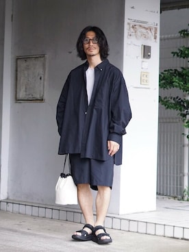 「BALLAST ARK（バラストアーク）のアイテム（バッグ）」を使った、ARKnets STAFFさん（メンズ・169cm）の夏コーディネート
