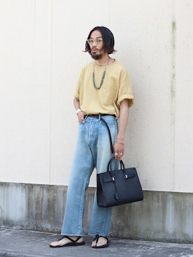 「BALLAST ARK（バラストアーク）のアイテム（Tシャツ/カットソー）」を使った、ARKnets STAFFさん（メンズ・175cm）の夏コーディネート