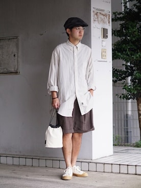 「BALLAST ARK（バラストアーク）のアイテム（パンツ）」を使った、ARKnets STAFFさん（メンズ・172cm）の夏コーディネート