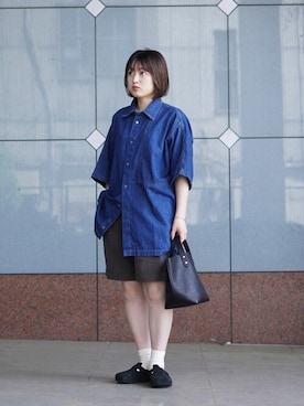 「BALLAST ARK（バラストアーク）のアイテム（パンツ）」を使った、ARKnets STAFFさん（レディース・160cm）の夏コーディネート