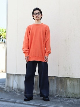 「ポートバイアーク」｜「アイテム（スウェット）」を使った、ARKnets STAFFさん（メンズ・173cm）の夏コーディネート