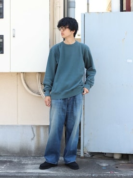 「ポートバイアーク」｜「アイテム（スウェット）」を使った、ARKnets STAFFさん（メンズ・181cm）の夏コーディネート