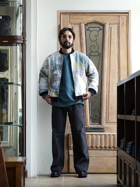「ポートバイアーク」｜「アイテム（スウェット）」を使った、ARKnets STAFFさん（メンズ・174cm）の秋コーディネート