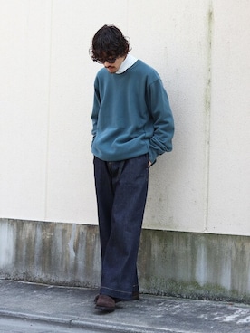 「ポートバイアーク」｜「アイテム（スウェット）」を使った、ARKnets STAFFさん（メンズ・173cm）の秋コーディネート