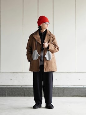 「ポートバイアーク」｜「アイテム（その他アウター）」を使った、ARKnets STAFFさん（メンズ・170cm）の冬コーディネート